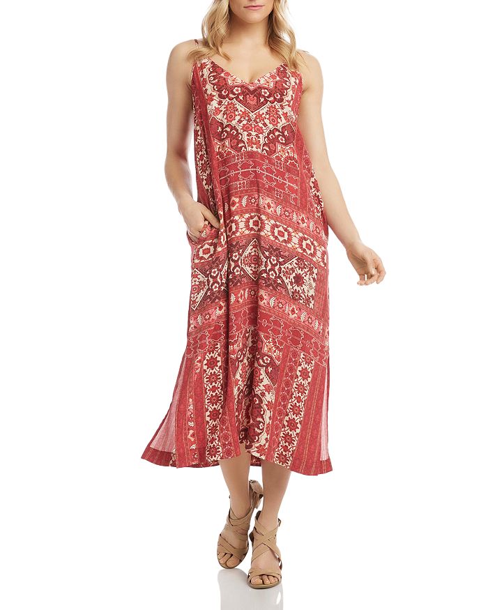 Karen Kane Printed Side-Slit Midi Dress | Bloomingdale's