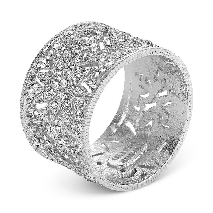 Olivia Riegel Windsor Napkin Rings, Set Of 4 In Silver