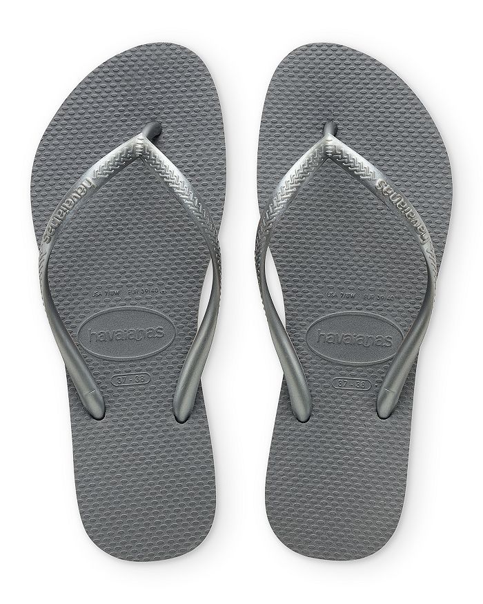 Shop Havaianas Women's Slim Flip-flops In Steel Gray