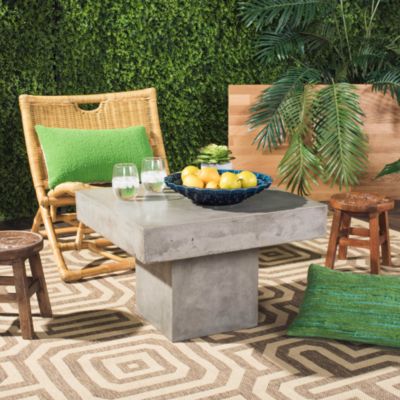 Tallen Indoor/Outdoor Modern Concrete Coffee Table