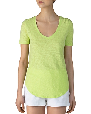 Atm Anthony Thomas Melillo Short Sleeve V-neck Tee In Key Lime