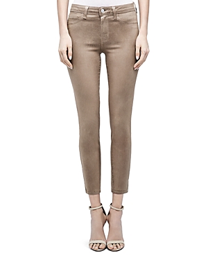 L'agence Margot High-rise Skinny Jeans In Coated In Cappuccino
