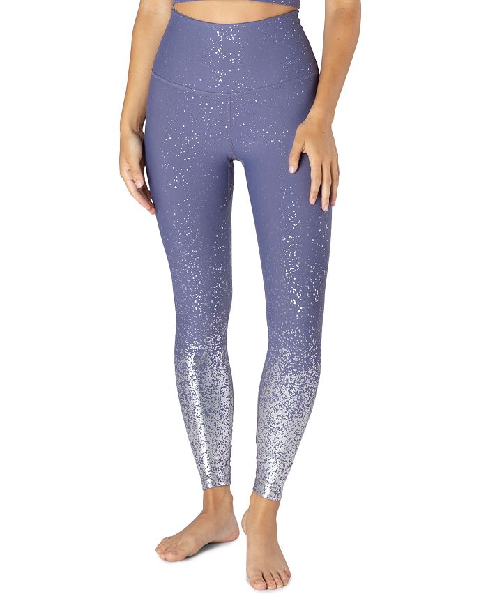 Beyond Yoga Alloy Ombre High-waist Leggings In Dusty Violet Silver Speckle