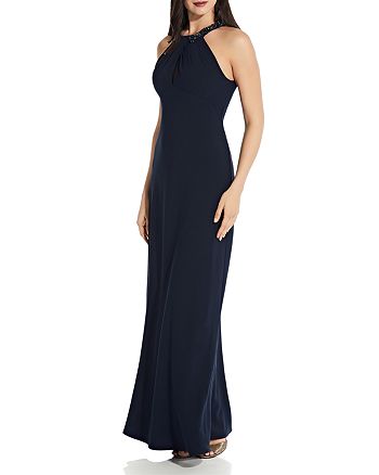 Adrianna Papell Embellished Neck Gown | Bloomingdale's