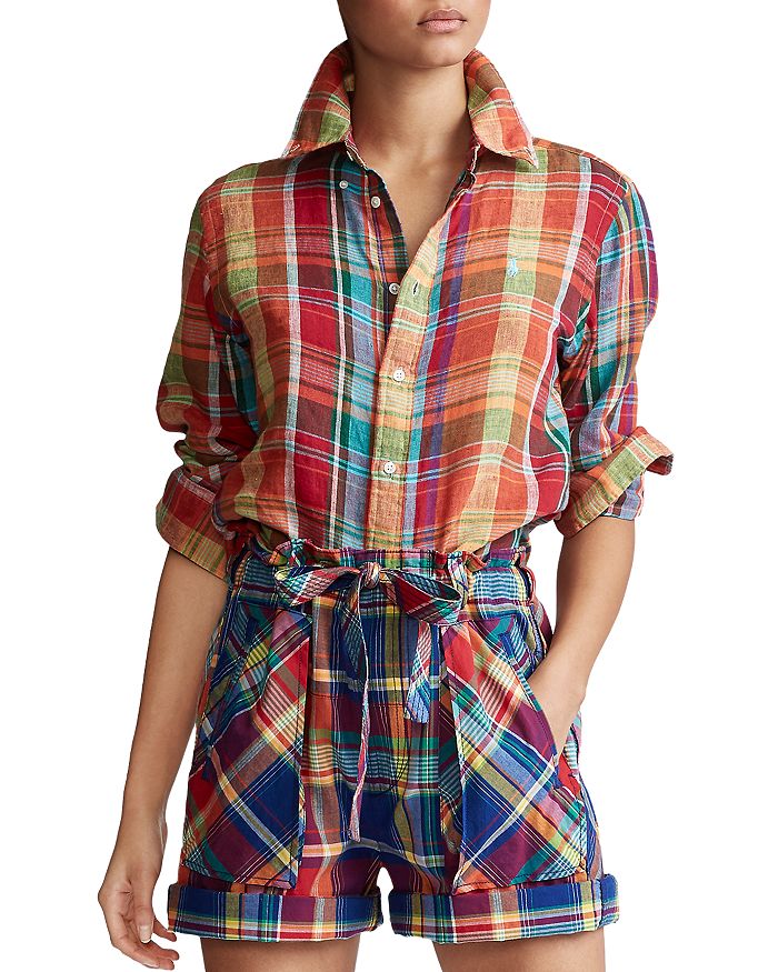 Ralph Lauren Plaid ButtonDown Linen Shirt Bloomingdale's