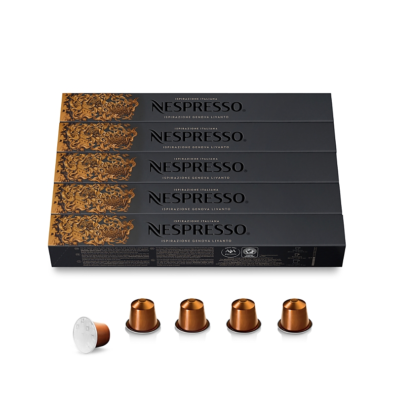 Nespresso Originalline Ispirazione Genova Livanto Medium Roast Espresso Coffee Capsules, 50 Count