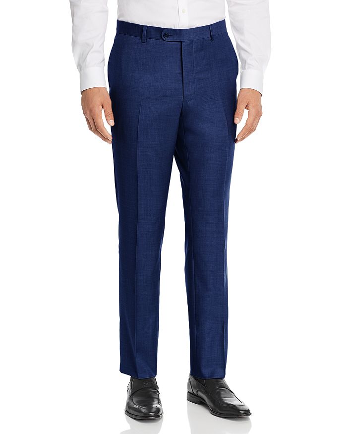 John Varvatos Street Micro-check Slim Fit Suit Pants In Blue