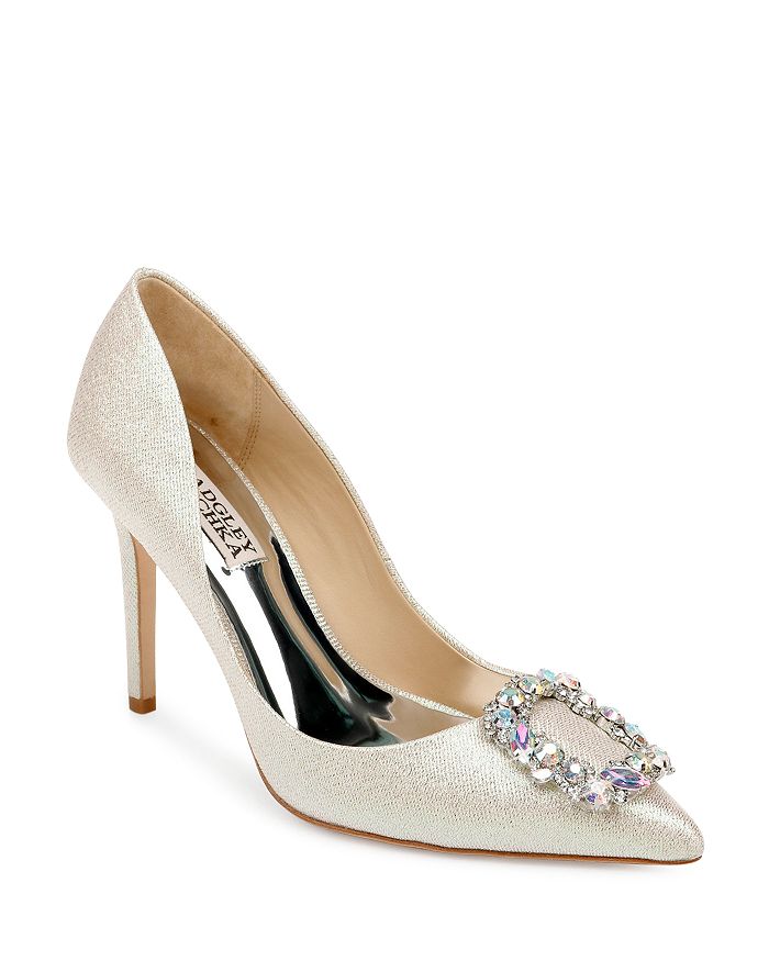 Badgley Mischka Women's Cher Crystal Buckle Pumps In Opal