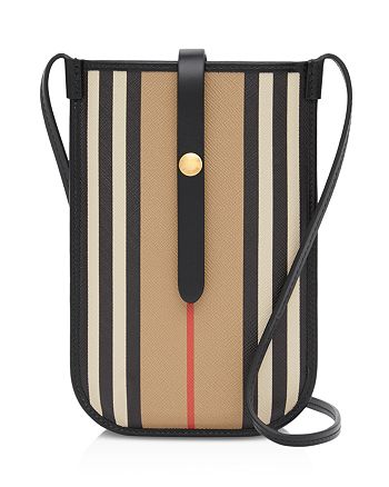 Burberry Icon Stripe E-Canvas Phone Case with Crossbody Strap |  Bloomingdale's