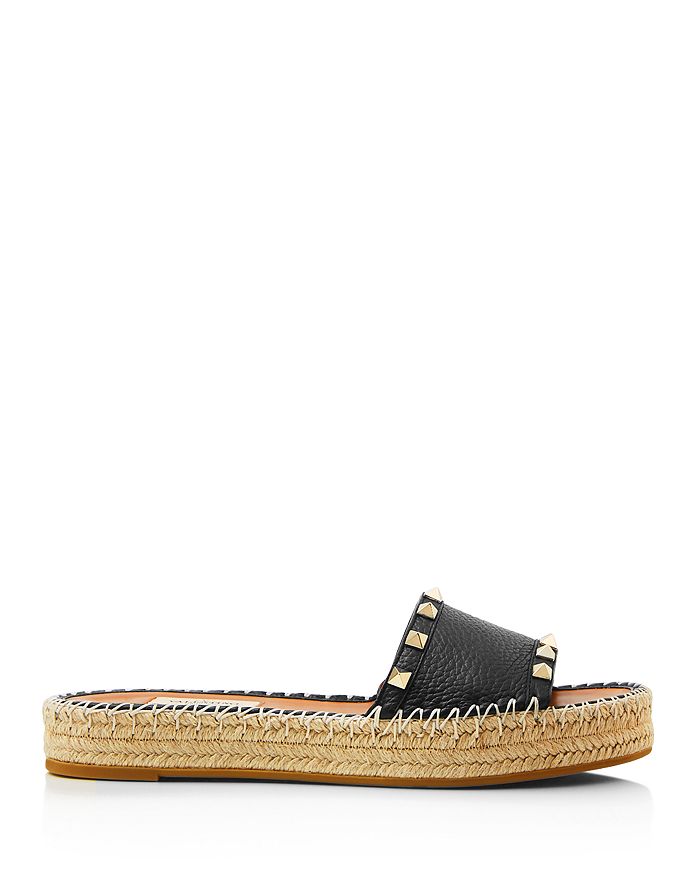 valentino garavani women's rockstud double espadrille wedge sandals