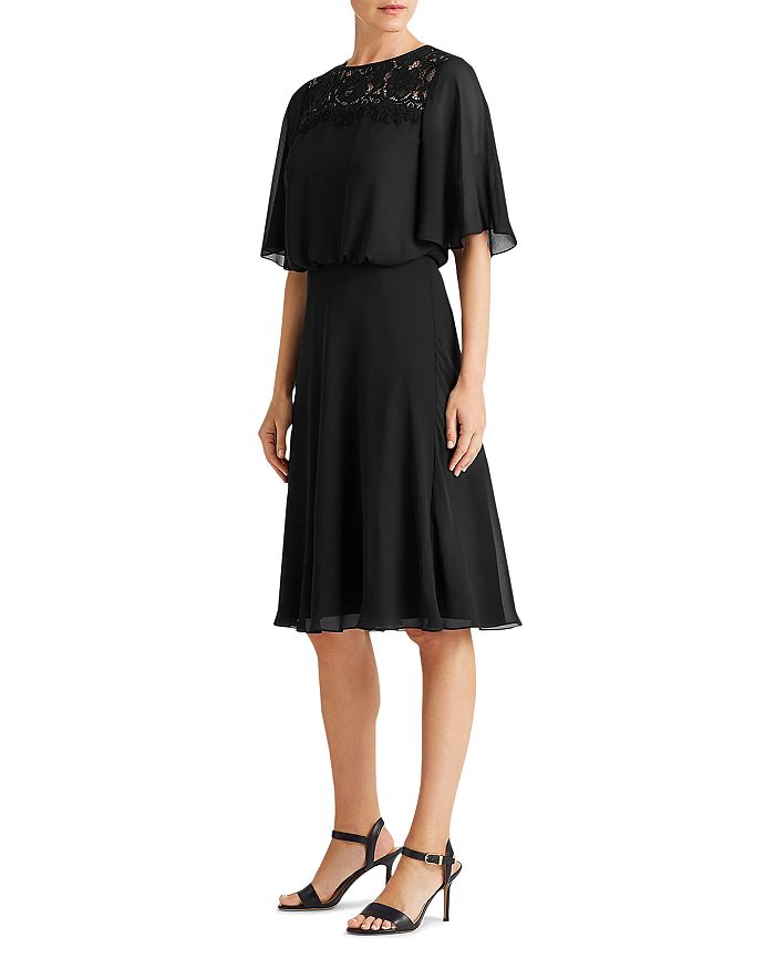 Ralph Lauren Georgette Fit and Flare Dress | Bloomingdale's
