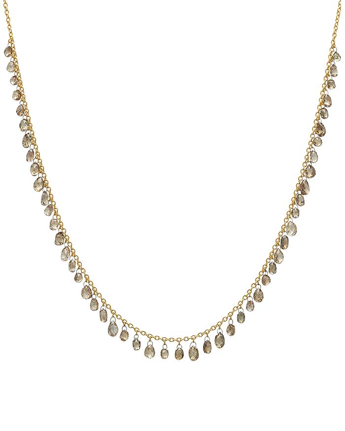 Gurhan 24k/22k/18k Yellow Gold & Platinum Champagne Diamond Dangle Statement Necklace, 16-18