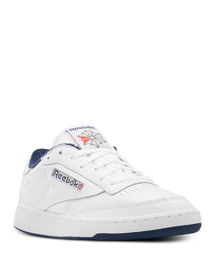 Reebok Men's Club C Classic Low Top Sneakers In White/blue