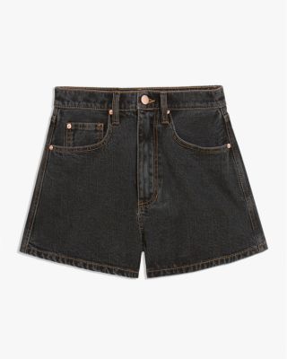 high rise denim shorts