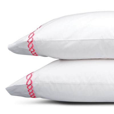 Matouk Classic Chain King Pillowcase, Pair In Azalea