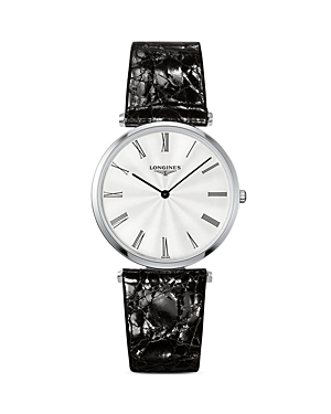 Longines La Grande Classique Watch, 36mm In Black/silver