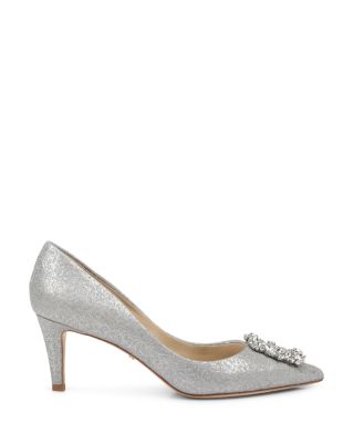 plus size silver heels
