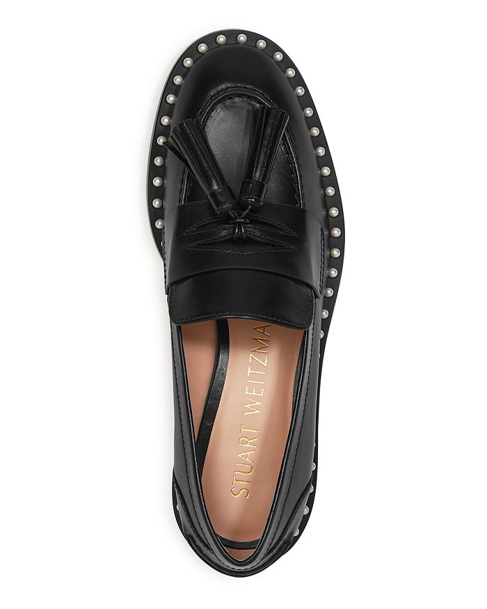Stuart Weitzman Women's Kaylene Pearl Loafers In Black | ModeSens