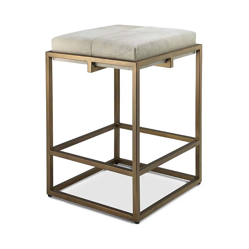 Jamie Young Shelby Hair Hide Counter Stool In Cream