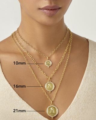 18K Gold 10mm Angel Pendant with Diamond Pav&eacute; 