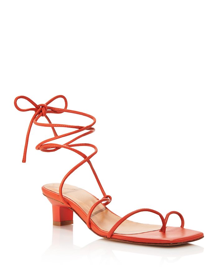 Loq Women's Roma Strappy Thong Heeled Sandals In Orange | ModeSens