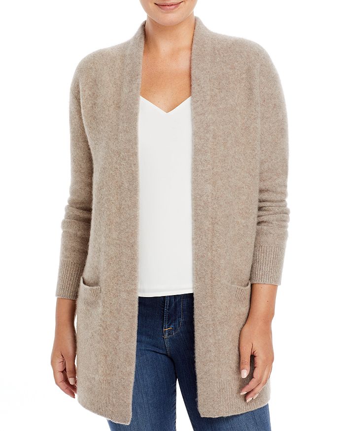 C By Bloomingdale's Cashmere Open Front Brushed Cashmere Cardigan - 100 ...