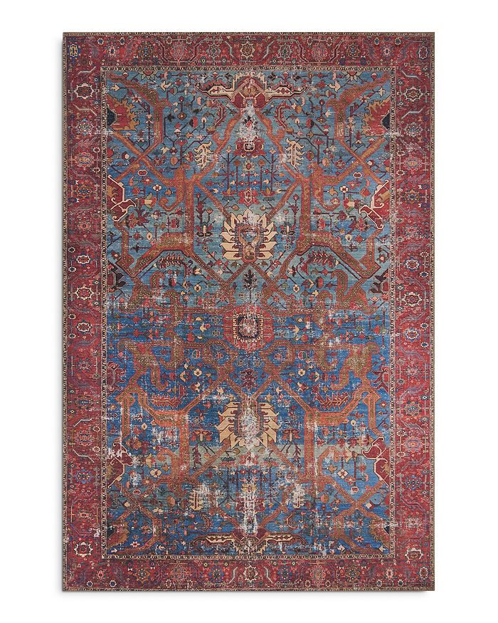 Loloi Loren Lq-10 Area Rug, 5' X 7'6 In Blue / Red