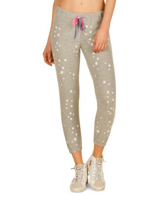 womens star print joggers