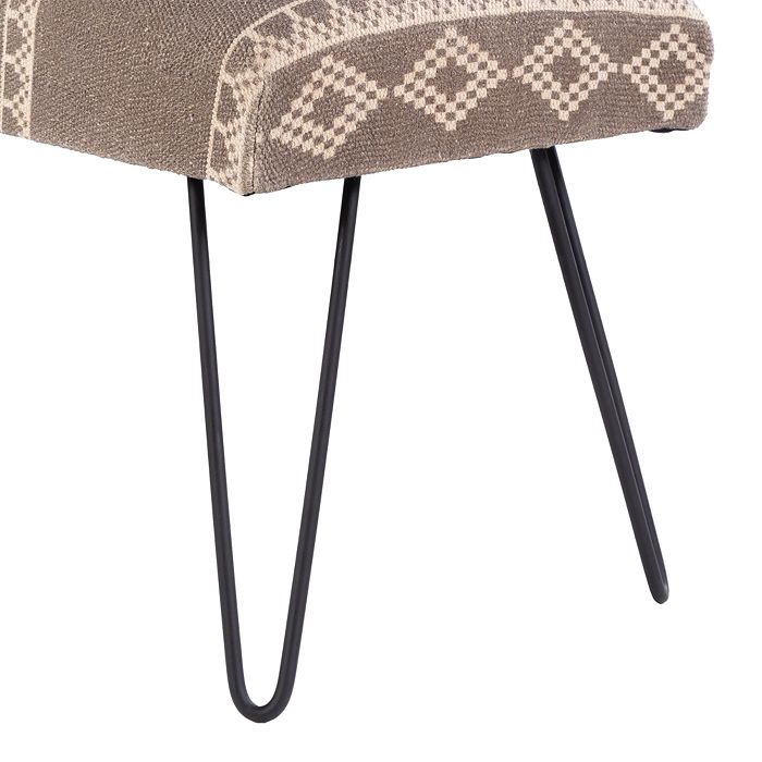 Shop Surya Asmara Upholstered Bench In Medium Gray/beige