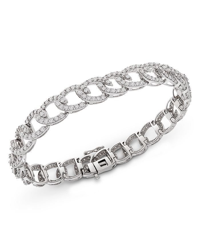 Bloomingdale's Diamond Link Bracelet In 14k White Gold, 5.0 Ct. T.w. - 100% Exclusive
