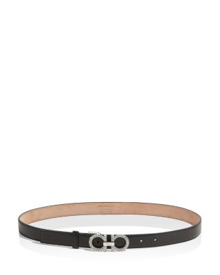 Salvatore Ferragamo Women's Gancini Jewel Embellished Leather Belt