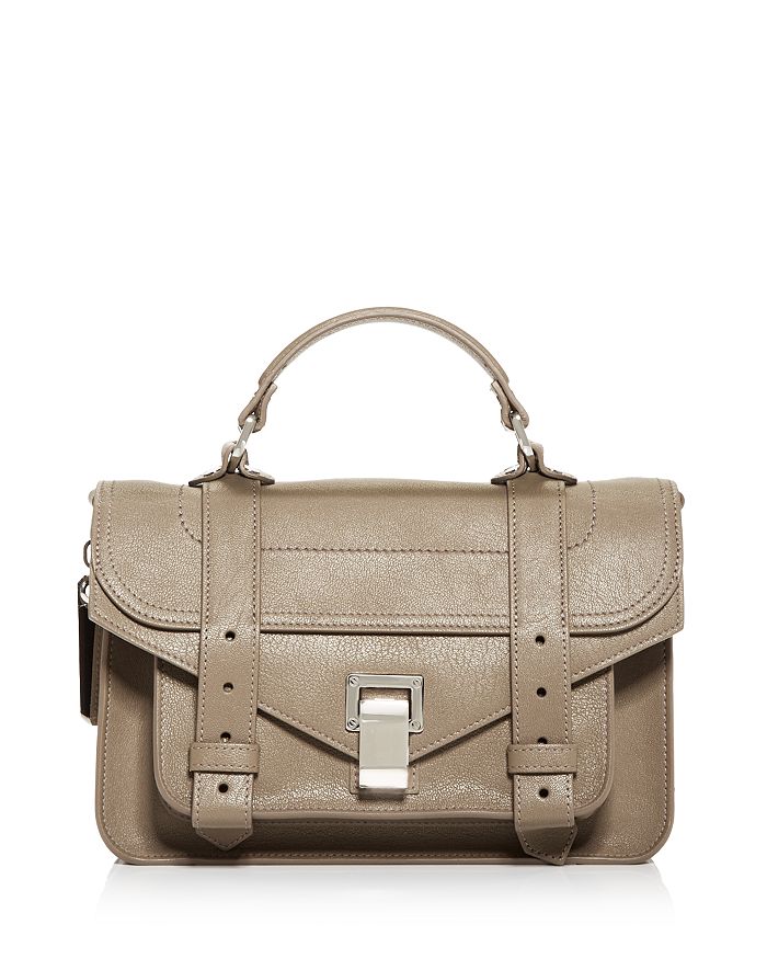 Proenza Schouler Lux Leather Ps1 Tiny Crossbody In Light Taupe