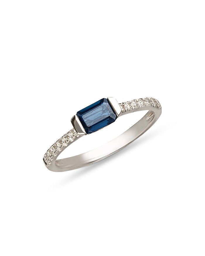 Bloomingdale's - Blue Sapphire & Diamond Ring in 14k White Gold - 100% Exclusive