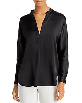 Vince - Silk Banded Collar Blouse