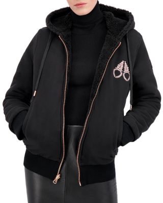 Moose Knuckles drawstring cotton-blend hoodie - Black