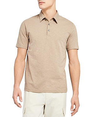 Theory Bron Regular Fit Polo Shirt In Bark