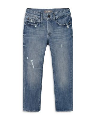 slim straight distressed jeans