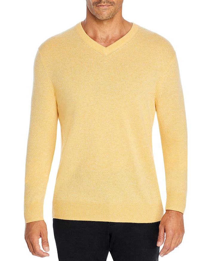 The Men's Store At Bloomingdale's Cashmere V-neck Sweater - 100% Exclusive In Yellow