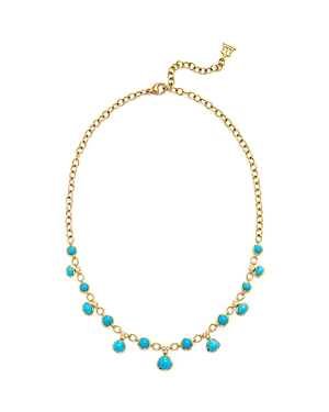 Temple St Clair 18k Yellow Gold Turquoise & Diamond Statement Necklace, 16-18 In Gold/blue