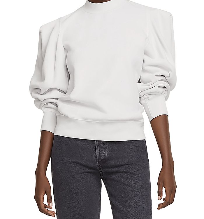 White puff sleeve sweatshirt sales