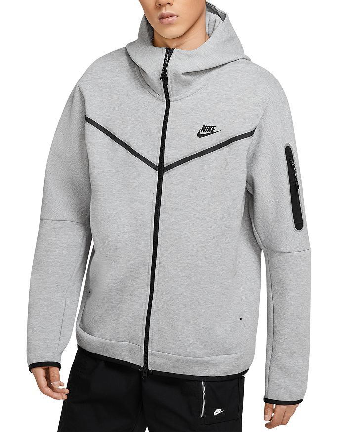 Nike Sportswear Full Zip Tech Fleece Hoodie In Dark Gray Heather