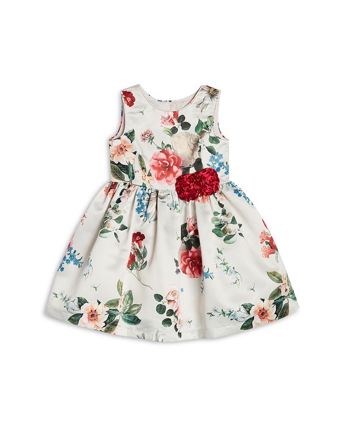Pippa & Julie Girls' Floral Print Satin Dress - Big Kid | Bloomingdale's