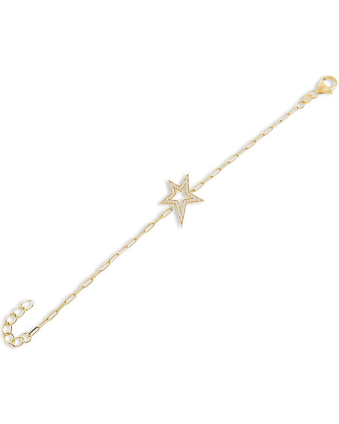 Adinas Jewels Adina's Jewels Cubic Zirconia Open Star Link Bracelet In Gold