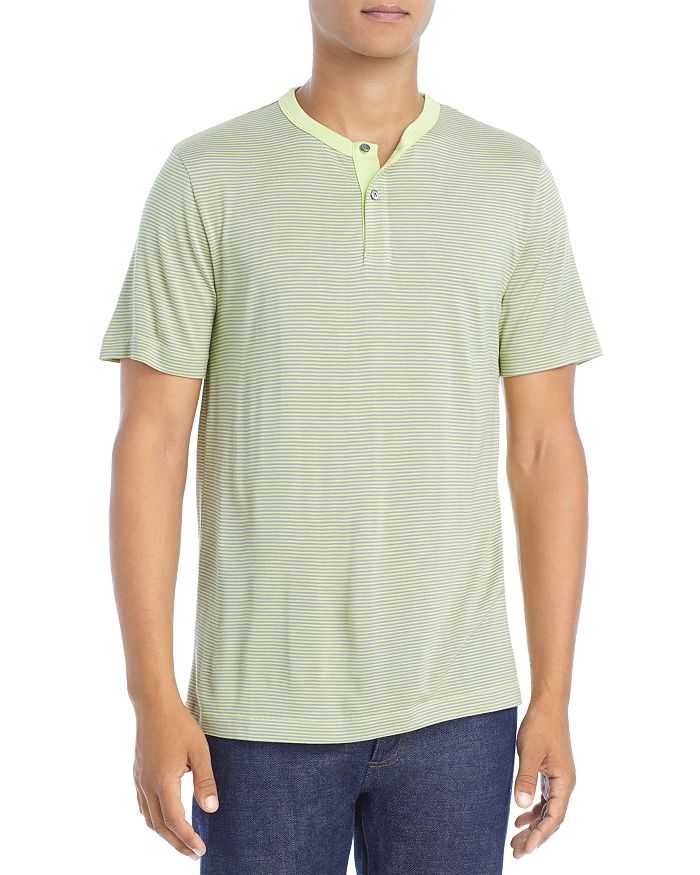 Theory Gaskell Anemone Slim Fit Henley Tee In Smoke