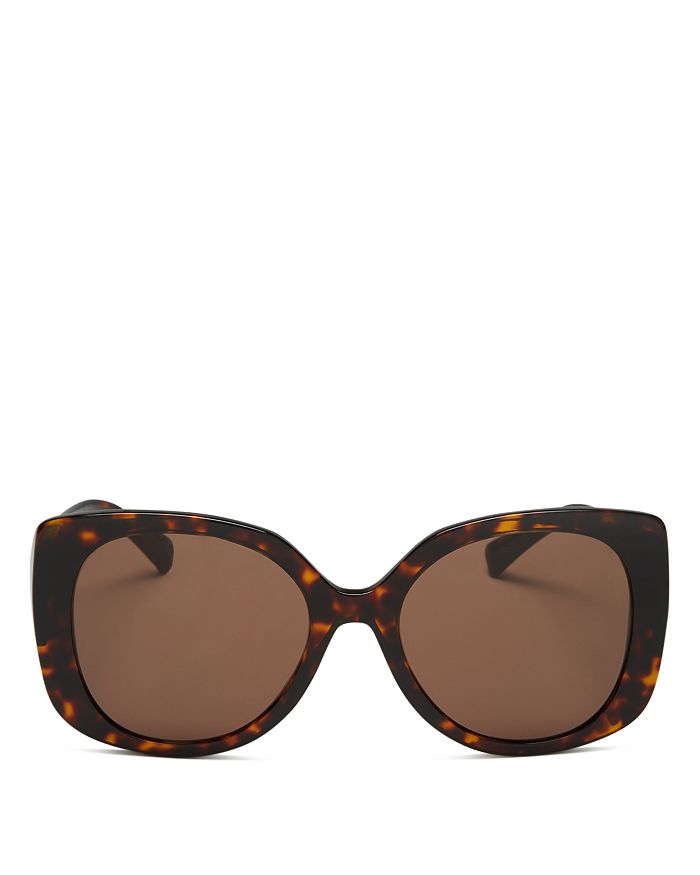 Versace Women's Square Sunglasses, 56mm In Dark Havana / Brown