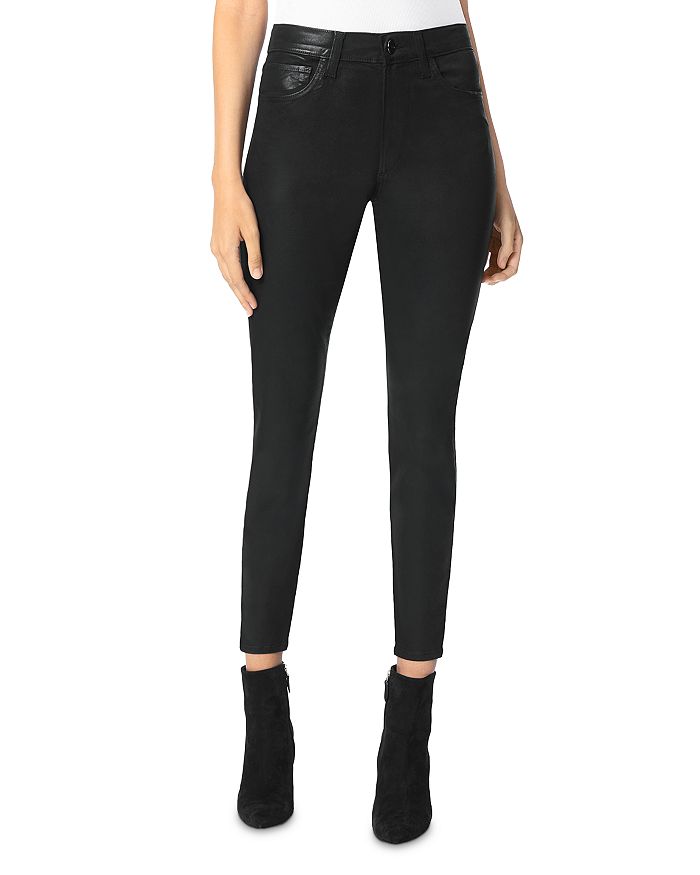 Joe's Jeans The Charlie High-rise Coated Ankle Skinny Jeans In Black