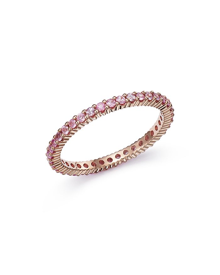 Bloomingdale's Pink Sapphire Eternity Band in 14K Rose Gold - 100% ...