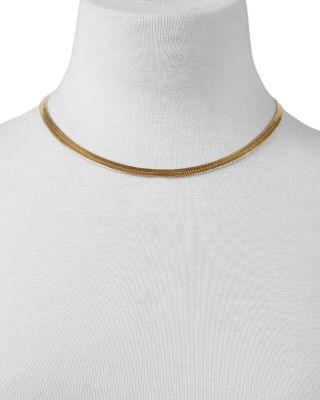 Herringbone Chain Choker Necklace, 14"-17"