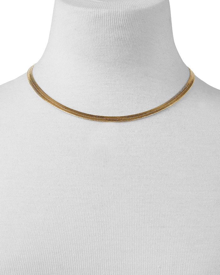 Shop Baublebar Herringbone Chain Choker Necklace, 14-17 In Gold