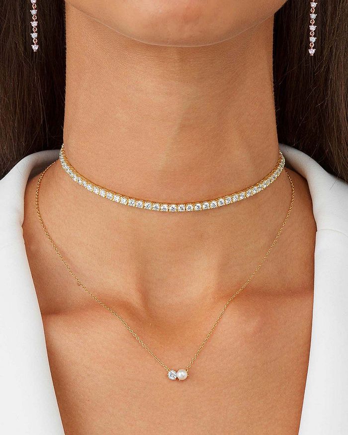 Adinas Jewels Adina's Jewels Cubic Zirconia Tennis Choker Necklace, 12